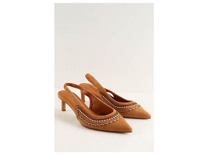 Ulla Johnson Camelfarbene Wildleder-Absatzschuhe Kamel - Ansicht 4