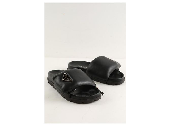 Prada Mule in pelle neri Nero - vista 4