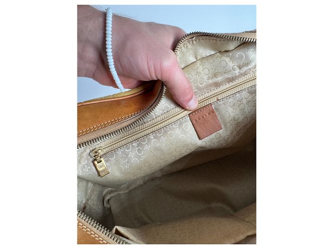 Triomphe Céline Borsa da viaggio weekender in monogramma Macadam di Celine Paris vintage marrone giallo Bianco - vista 5