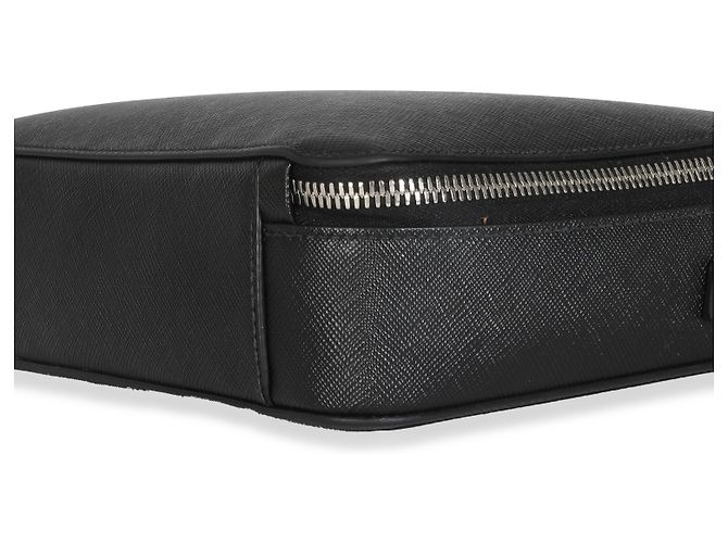 Borsa a tracolla media Brique in Saffiano nero di Prada - vista 6