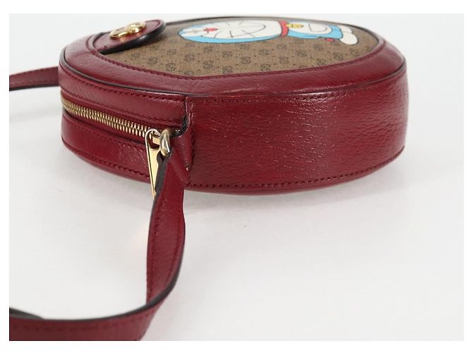 Gucci Doraemon Round Printed Mini GG Coated Canvas Beige - vista 3