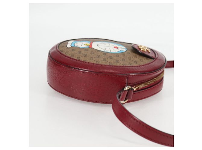 Gucci Doraemon Round Printed Mini GG Coated Canvas Beige - vista 4