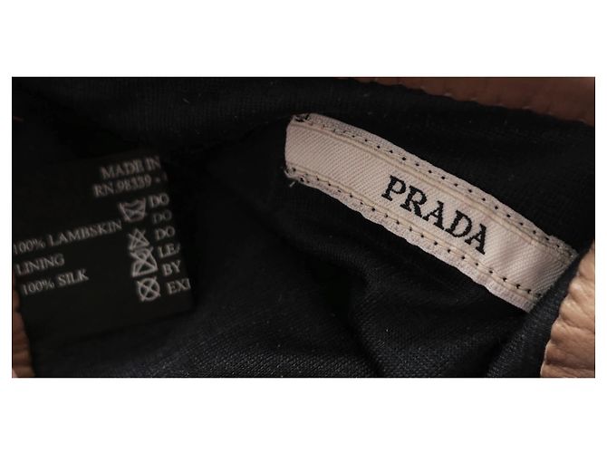 Prada Fall 2015 Camel Leather Opera Gloves - view 5