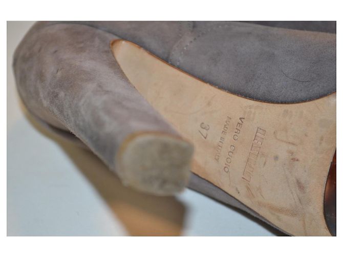 Stivaletti Le Silla in scamosciato grigio con dettagli oro - vista 6