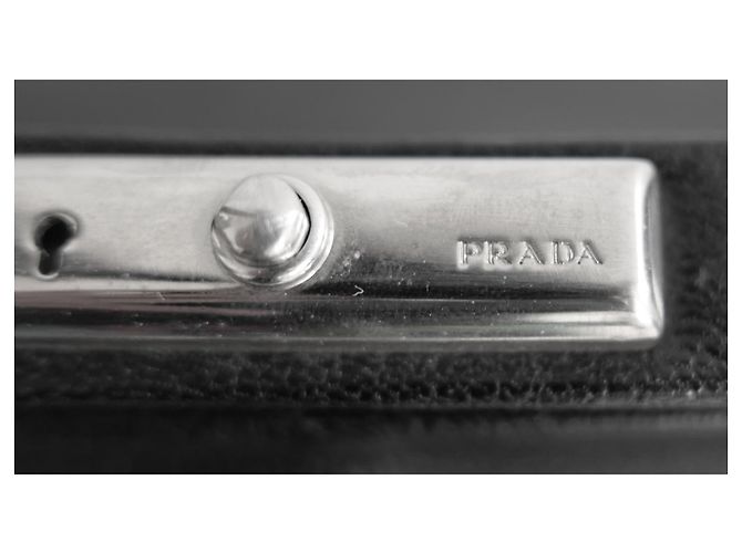 Borsa da medico in pelle nera con zip Prada Autunno 2000 Nero - vista 5