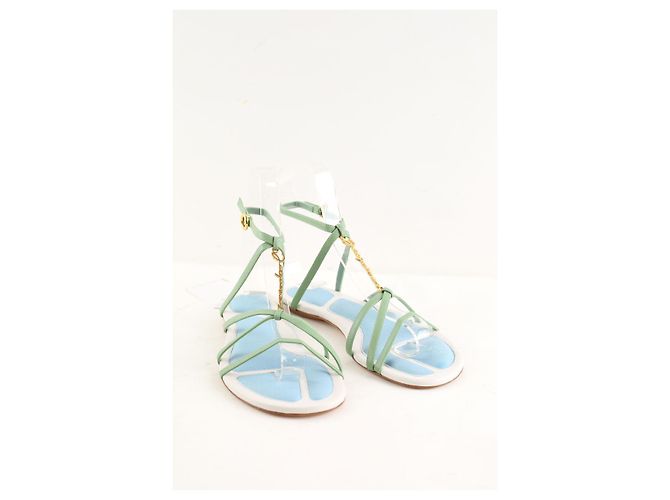 Jacquemus Pralu Green Leather Sandals - view 4
