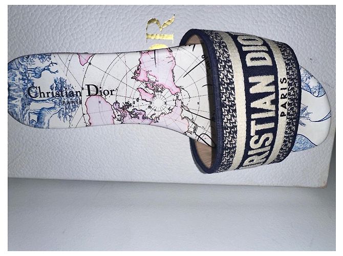 Mule Dior Dway Toile de Jouy blu — Numero 39 Bianco - vista 5