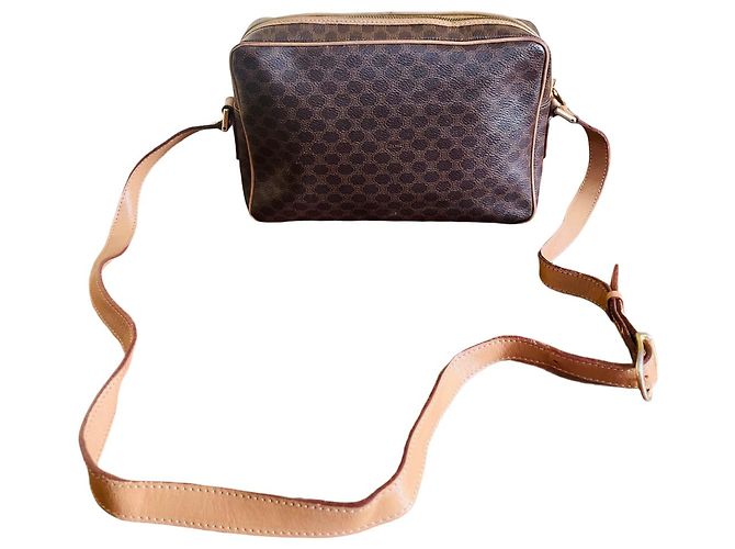 Borsa a tracolla Céline Macadam Marrone Pelle - vista 4