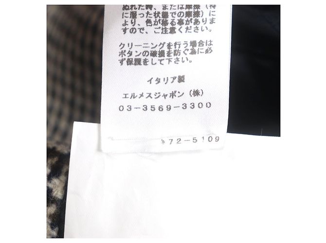 Hermès Hermes Glen check Wool Leather Coat Brown - view 10