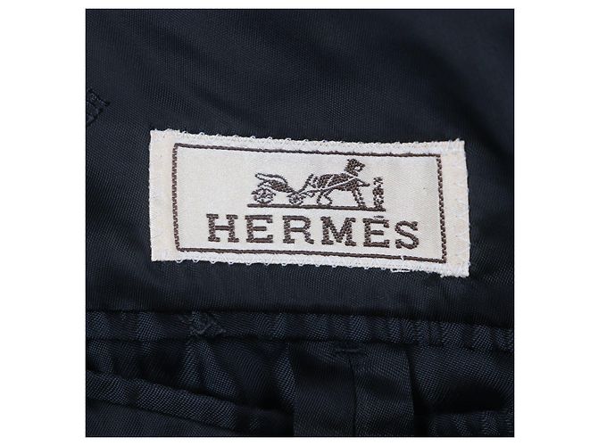 Hermès Hermes Glen check Wool Leather Coat Brown - view 7