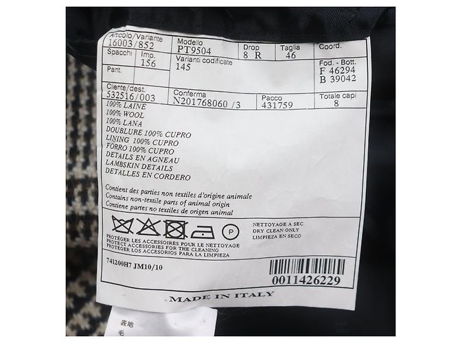 Hermès Hermes Glen check Wool Leather Coat Brown - view 8
