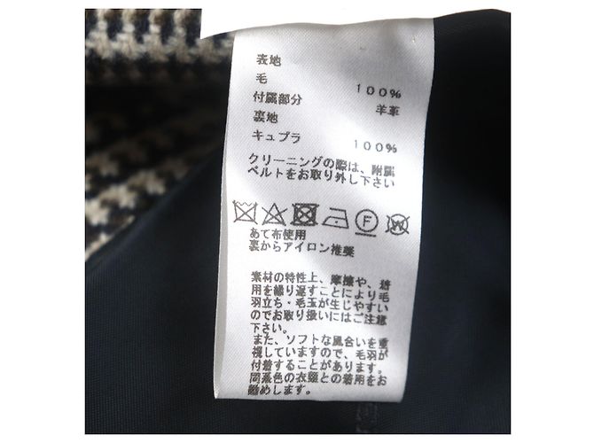 Hermès Hermes Glen check Wool Leather Coat Brown - view 9