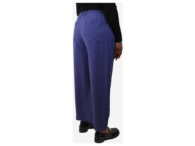 Autre Marque Blaue seidenplissierte Hose - Größe M - Ansicht 3