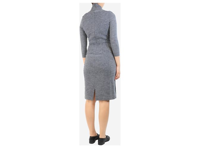 Sportmax Grey mock-neck midi dress - size UK 8 - view 2