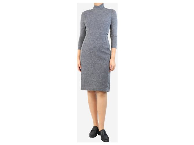 Sportmax Grey mock-neck midi dress - size UK 8 - view 3