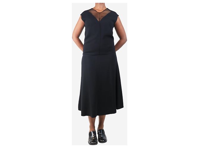 Marni Falda midi negra con paneles - talla UK 10 Negro - vista 2