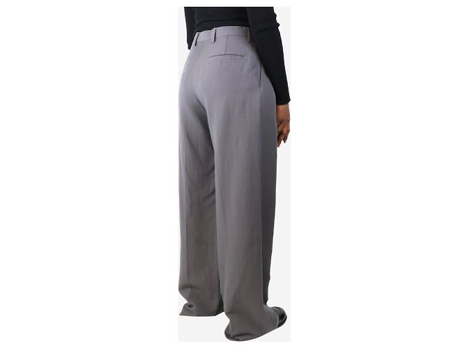 Dries Van Noten Graue plissierte weite Hose - Größe UK 10 - Ansicht 3
