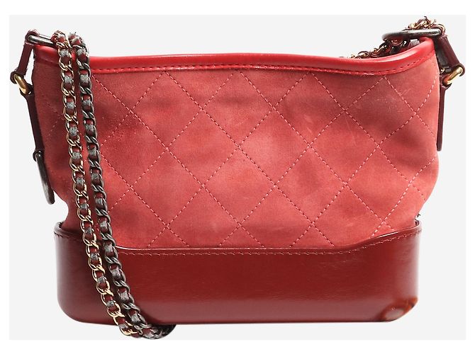 Chanel Rote Gabrielle Umhängetasche aus Wildleder und Leder 2017 - Ansicht 2