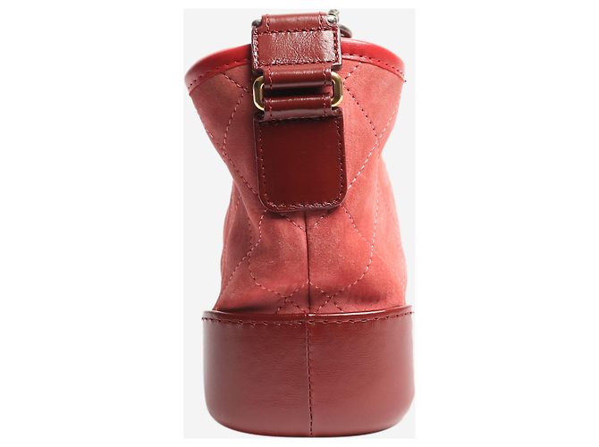 Chanel Rote Gabrielle Umhängetasche aus Wildleder und Leder 2017 - Ansicht 3