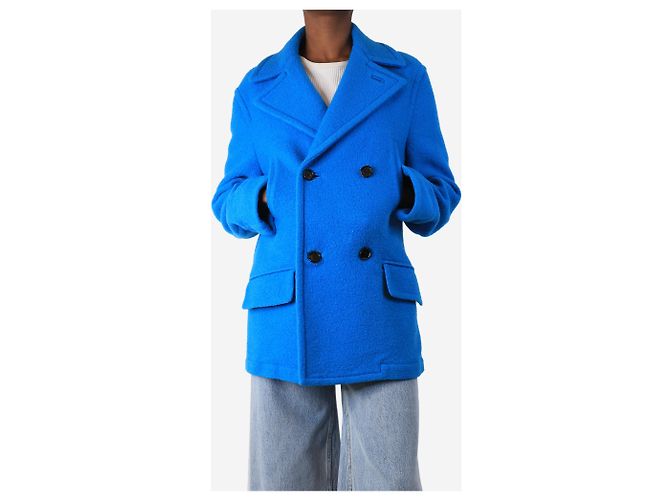 Marni Blue double-breasted wool peacoat - size UK 6 - view 3