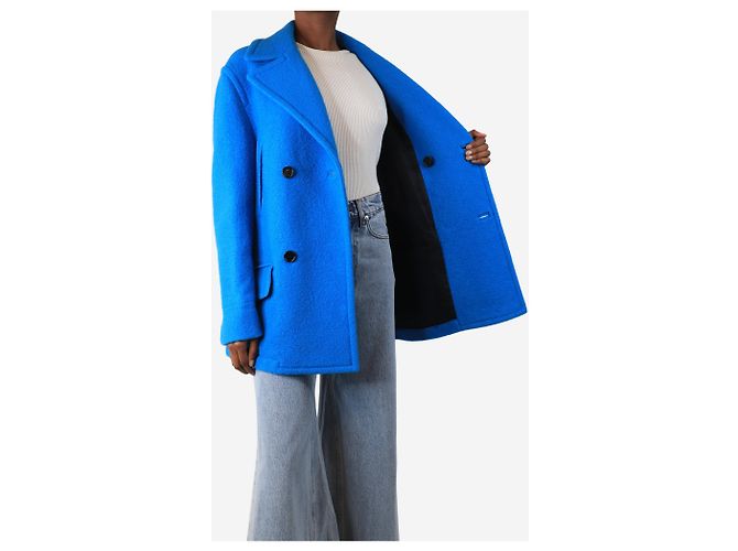 Marni Blue double-breasted wool peacoat - size UK 6 - view 4