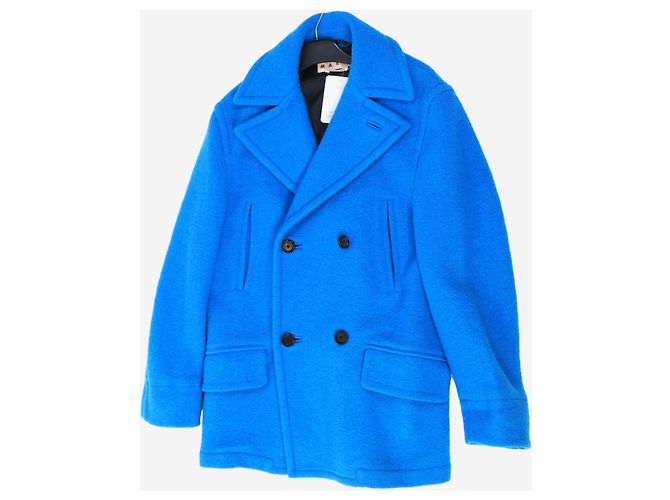 Marni Blue double-breasted wool peacoat - size UK 6 - view 7