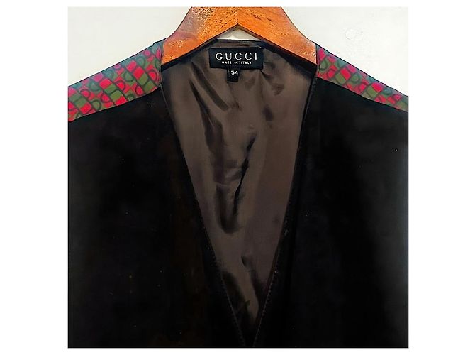 Gucci Horsebit Weste aus Leder und Seide braun - Ansicht 3
