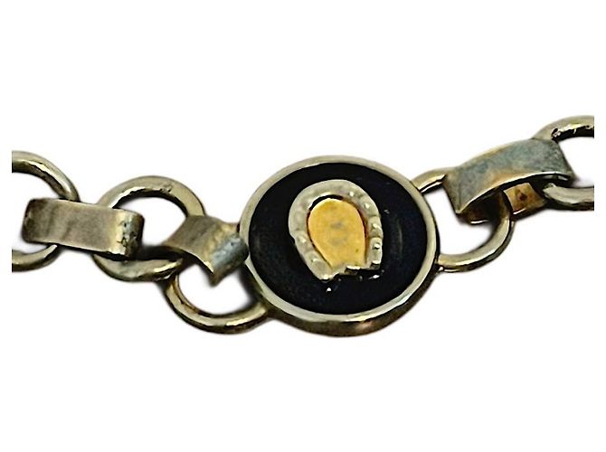 Gucci Hufeisen Medaillon Email Kettengürtel Silber Silber Hardware - Ansicht 4