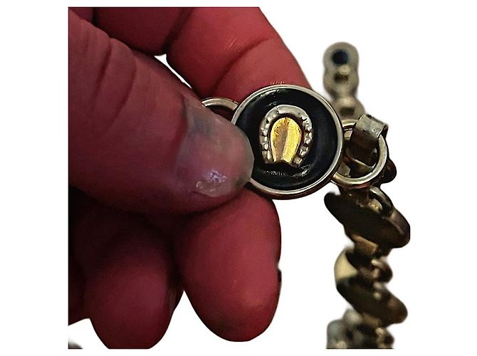 Gucci Hufeisen Medaillon Email Kettengürtel Silber Silber Hardware - Ansicht 5