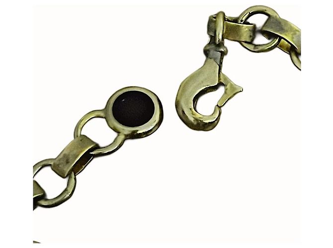 Gucci Hufeisen Medaillon Email Kettengürtel Silber Silber Hardware - Ansicht 7