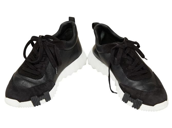 Sneakers Bouncing Hermès in Nero e Bianco - vista 3