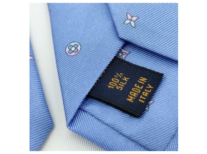Cravatta in seta blu chiaro Louis Vuitton - vista 5