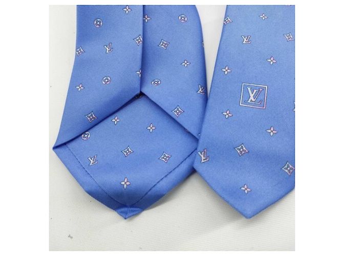 Cravatta in seta blu chiaro Louis Vuitton - vista 6