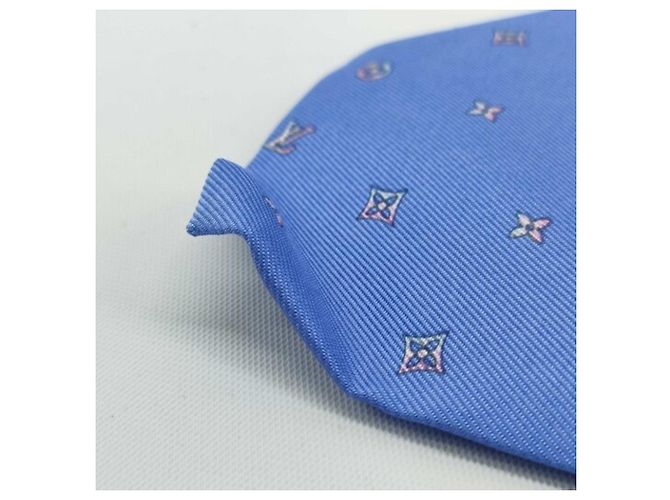 Cravatta in seta blu chiaro Louis Vuitton - vista 8