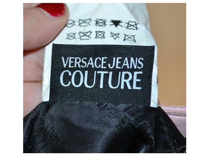 borsa a secchiello Versace Jeans Couture rosa in ecopelle - vista 10