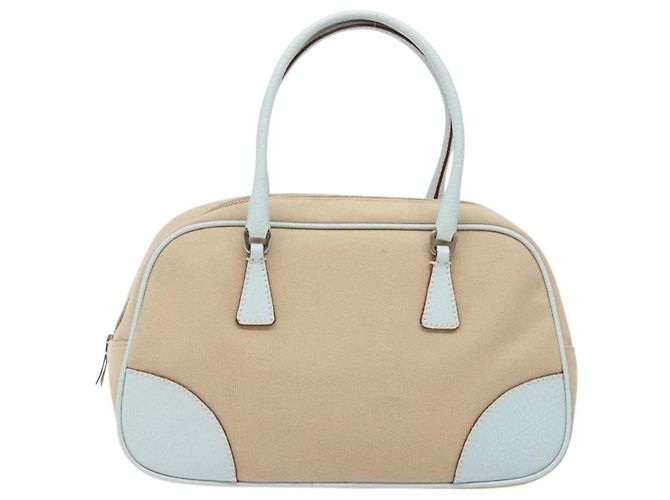 Borsa Bauletto Prada in tela con pelle Beige - vista 2