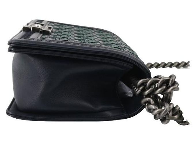 Borsa a spalla Chanel Boy Clutch in tweed medio Blu - vista 5