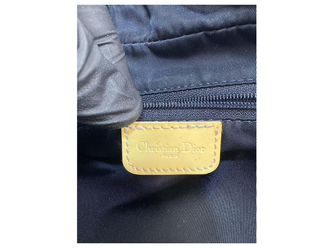 Christian Dior Borsa a spalla Dior 2 Trotter in tela blu/beige 267 - vista 13
