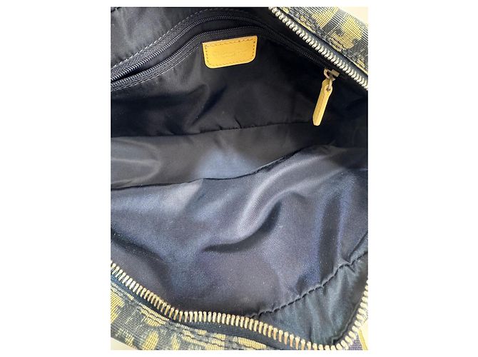 Christian Dior Borsa a spalla Dior 2 Trotter in tela blu/beige 267 - vista 14