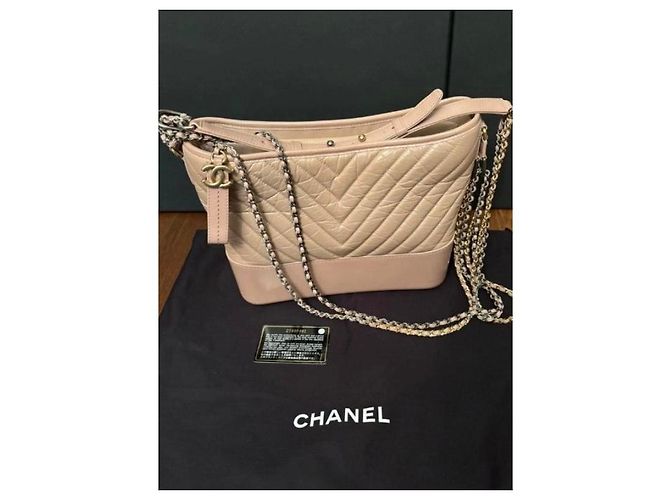 Borsa a mano Chanel Gabrielle in pelle beige - vista 8