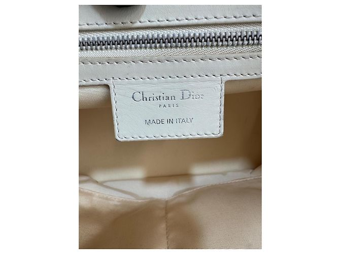 Christian Dior Borsa Dior in tela / pelle crema 268 Crudo - vista 15