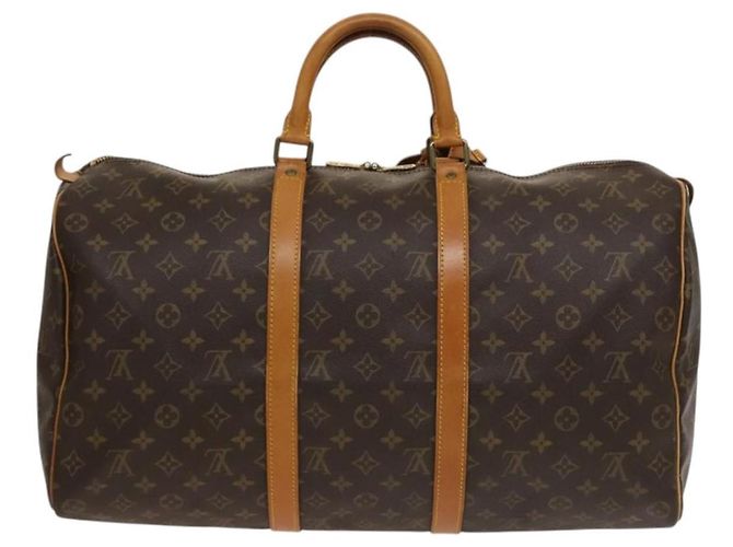 Borsa Keepall Louis Vuitton in tela Monogram 50 Marrone - vista 2