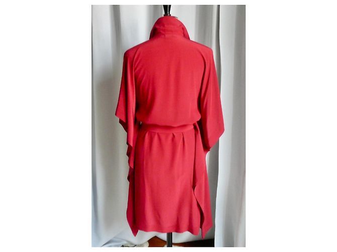 Hermès HERMES Rotes Seidenkleid T38 In Hervorragendem Zustand - Ansicht 2