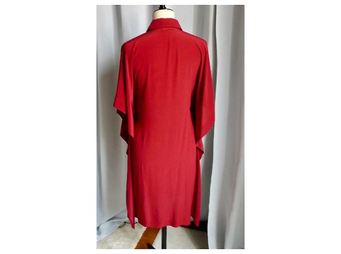 Hermès HERMES Rotes Seidenkleid T38 In Hervorragendem Zustand - Ansicht 4