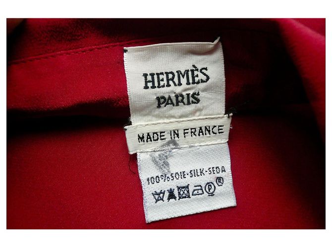 Hermès HERMES Rotes Seidenkleid T38 In Hervorragendem Zustand - Ansicht 5