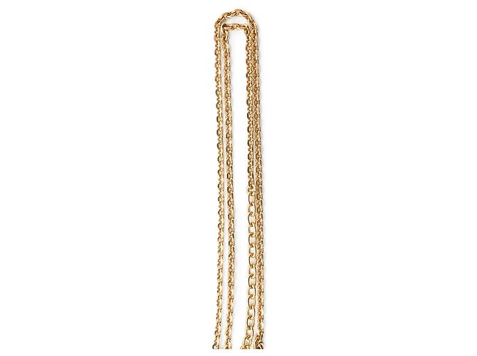 Chanel Collana a catena con pendente rotondo in perle e logo CC D'oro - vista 11