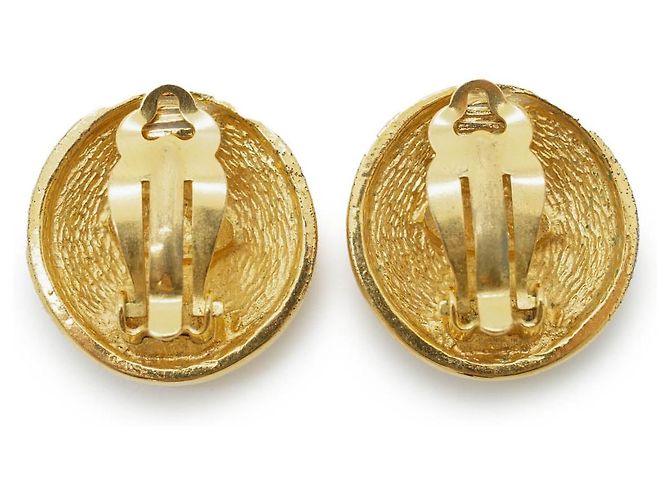 Chanel Pendientes redondos Coco Mark Matelassé GP Dorado - vista 2