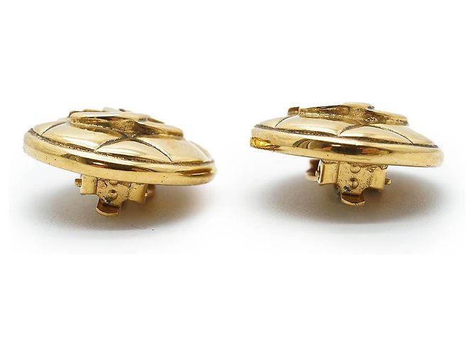 Chanel Pendientes redondos Coco Mark Matelassé GP Dorado - vista 3