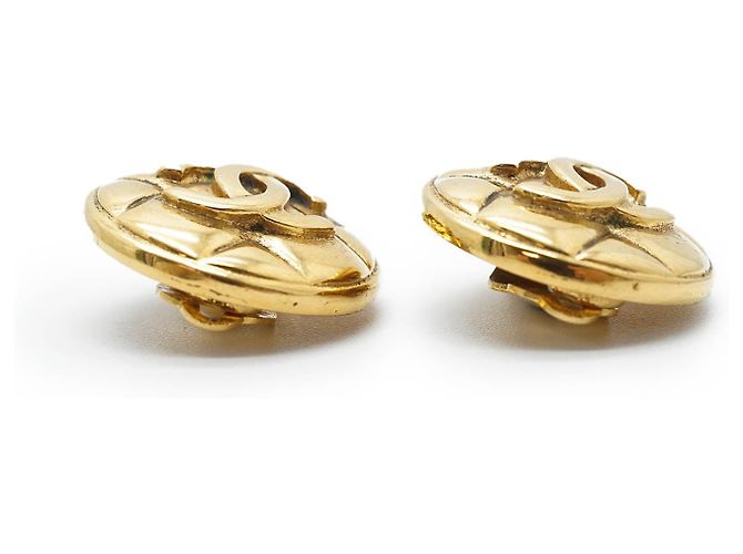 Chanel Pendientes redondos Coco Mark Matelassé GP Dorado - vista 5