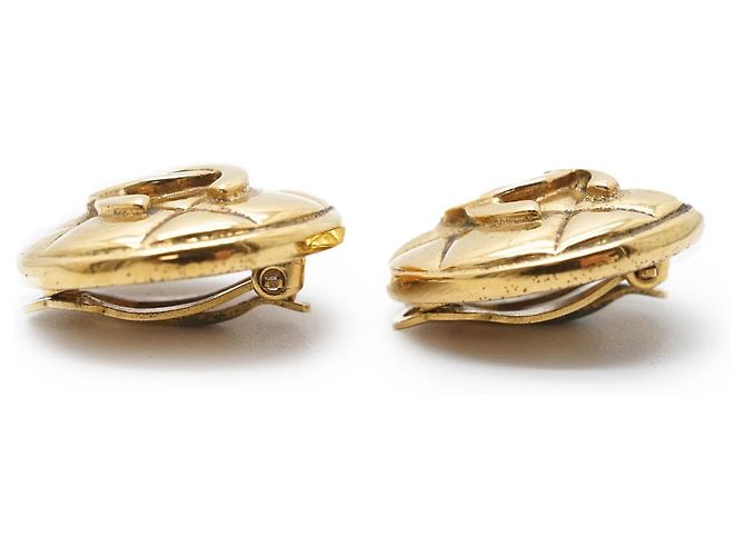 Chanel Pendientes redondos Coco Mark Matelassé GP Dorado - vista 6